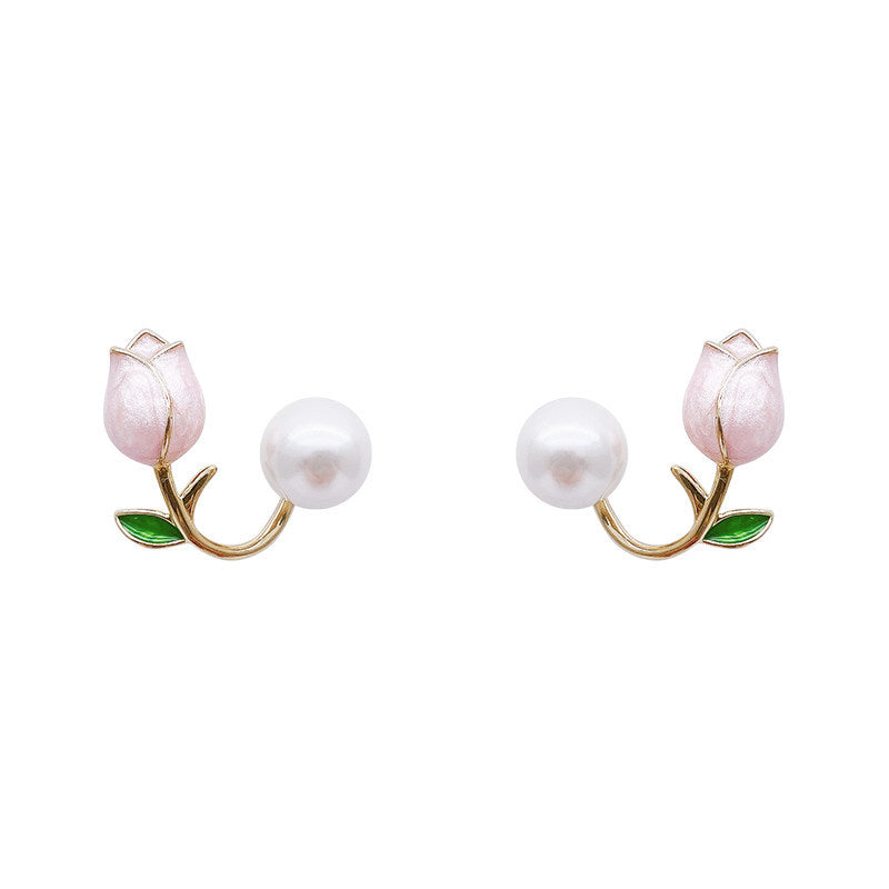 Clous d'oreilles perle tulipe