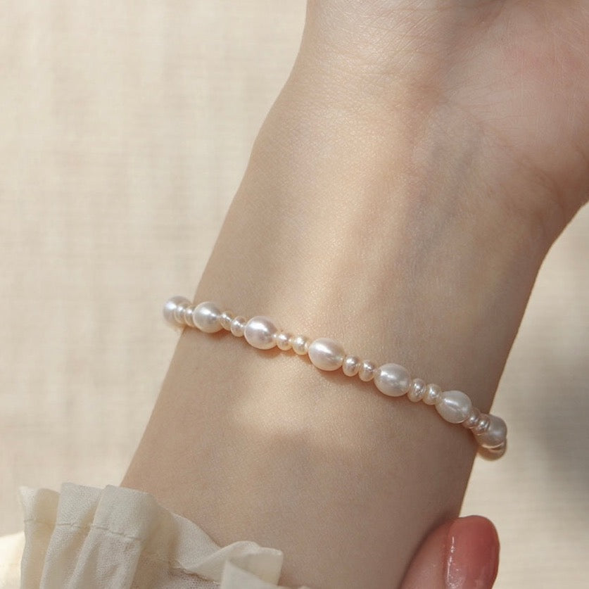 Bracelet de perles naturelles (Classique / Rose)