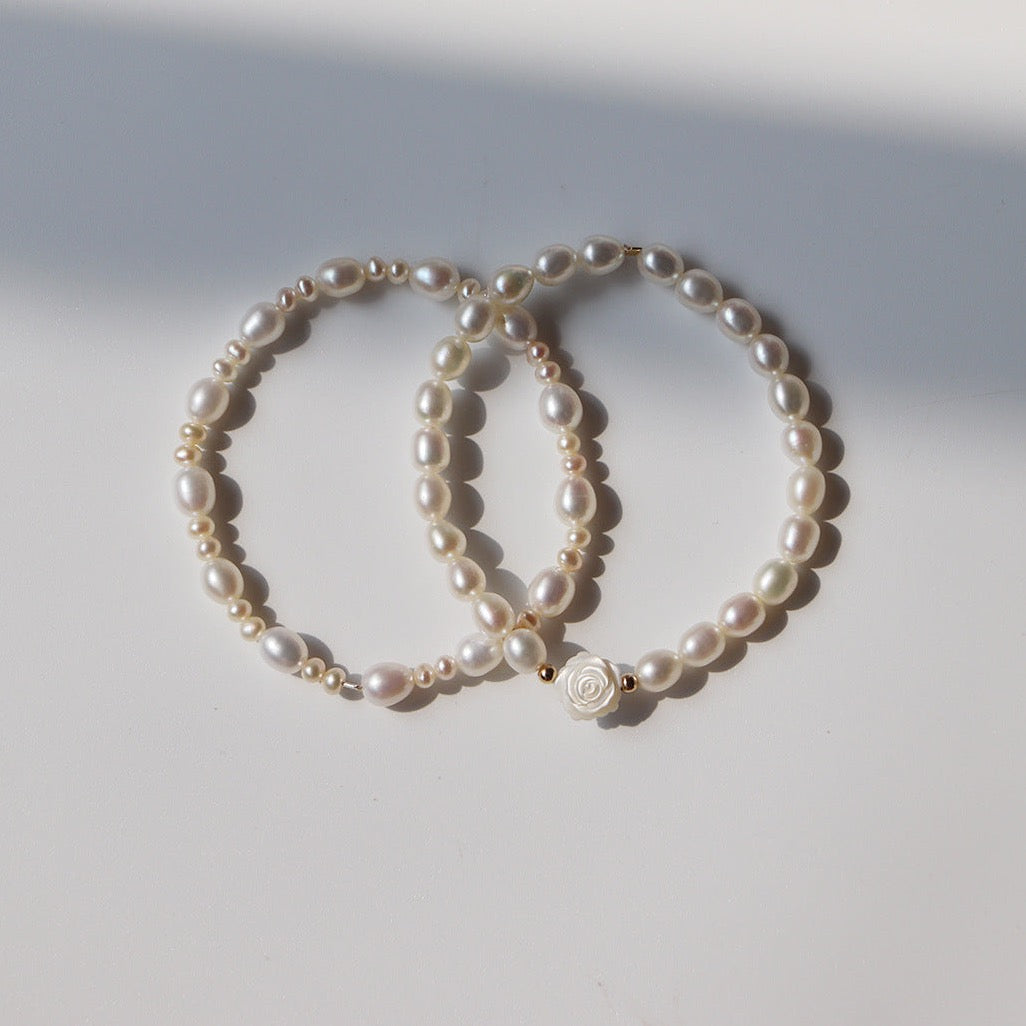 Bracelet de perles naturelles (Classique / Rose)