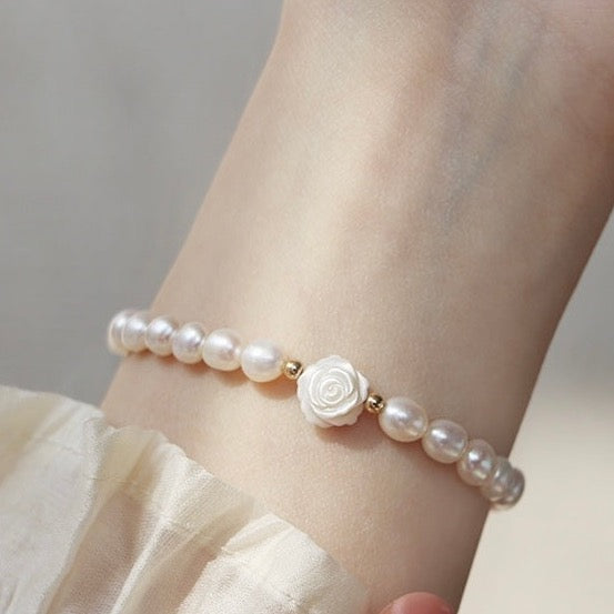 Bracelet de perles naturelles (Classique / Rose)