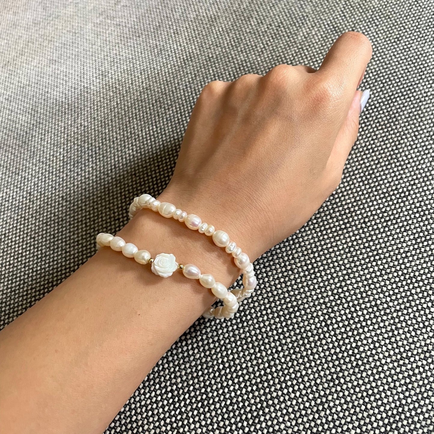 Bracelet de perles naturelles (Classique / Rose)