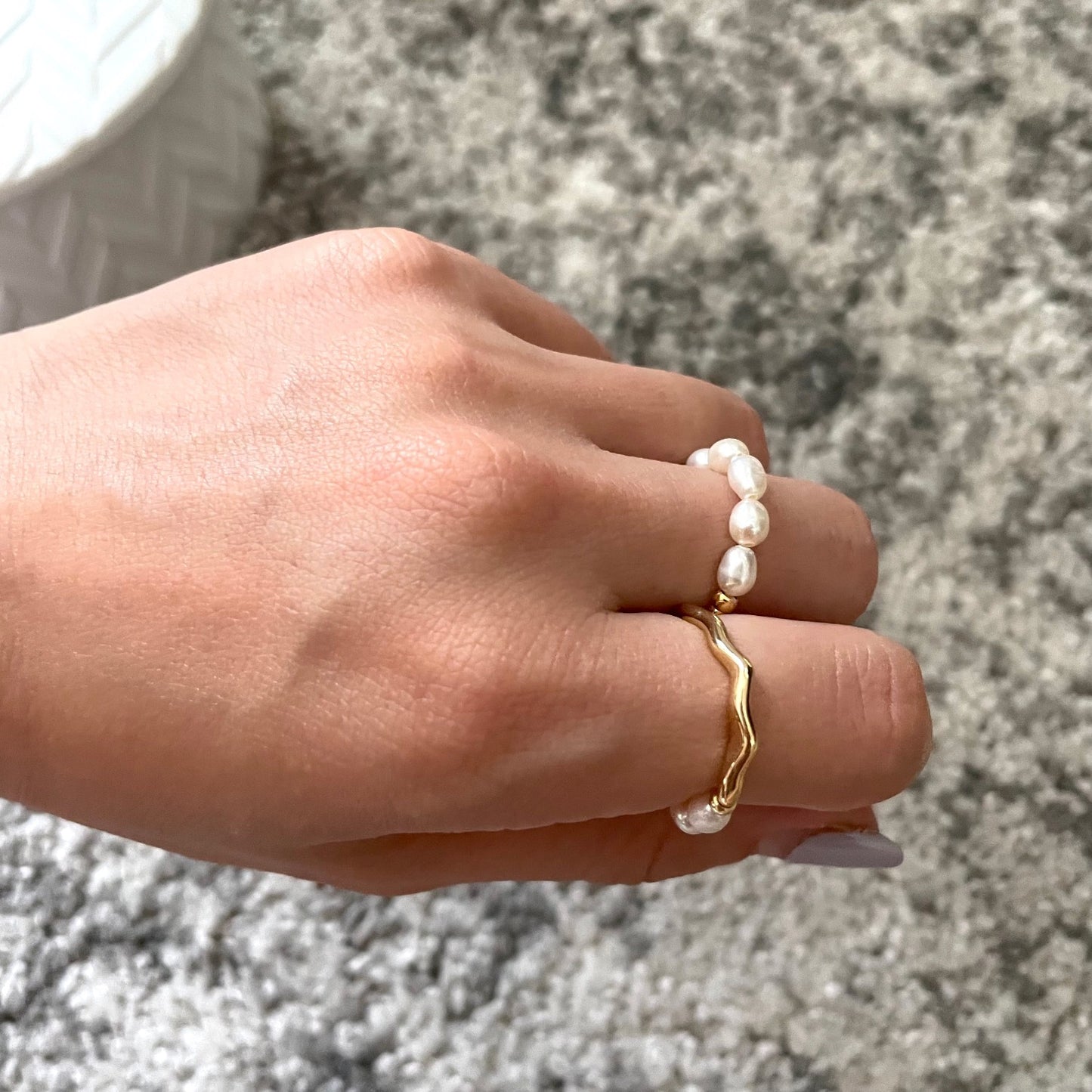 Bague Perle Fine - Ajustable