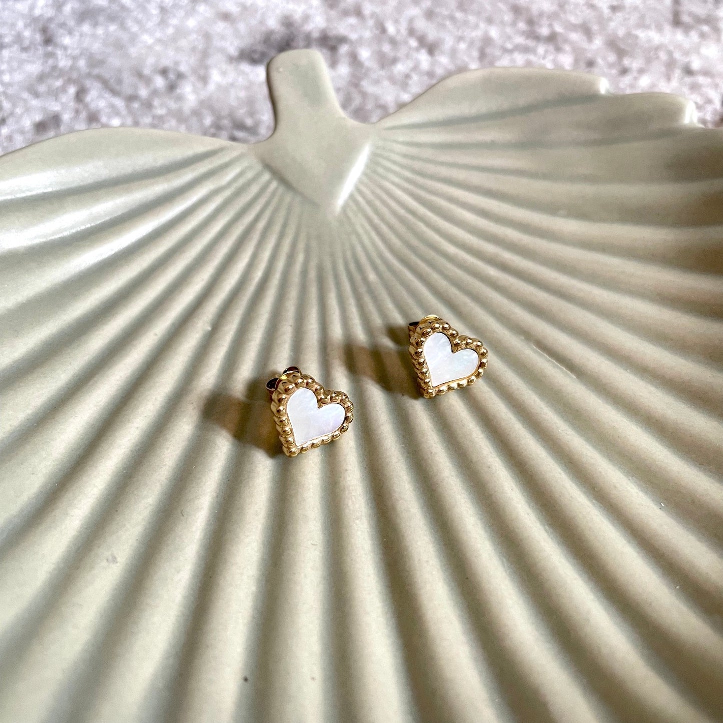 Heart Shell Ear Studs