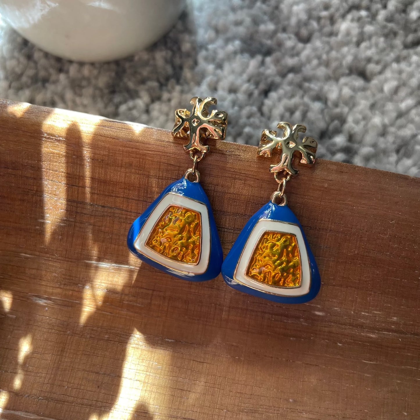 Enamel Oil Dripping Earrings