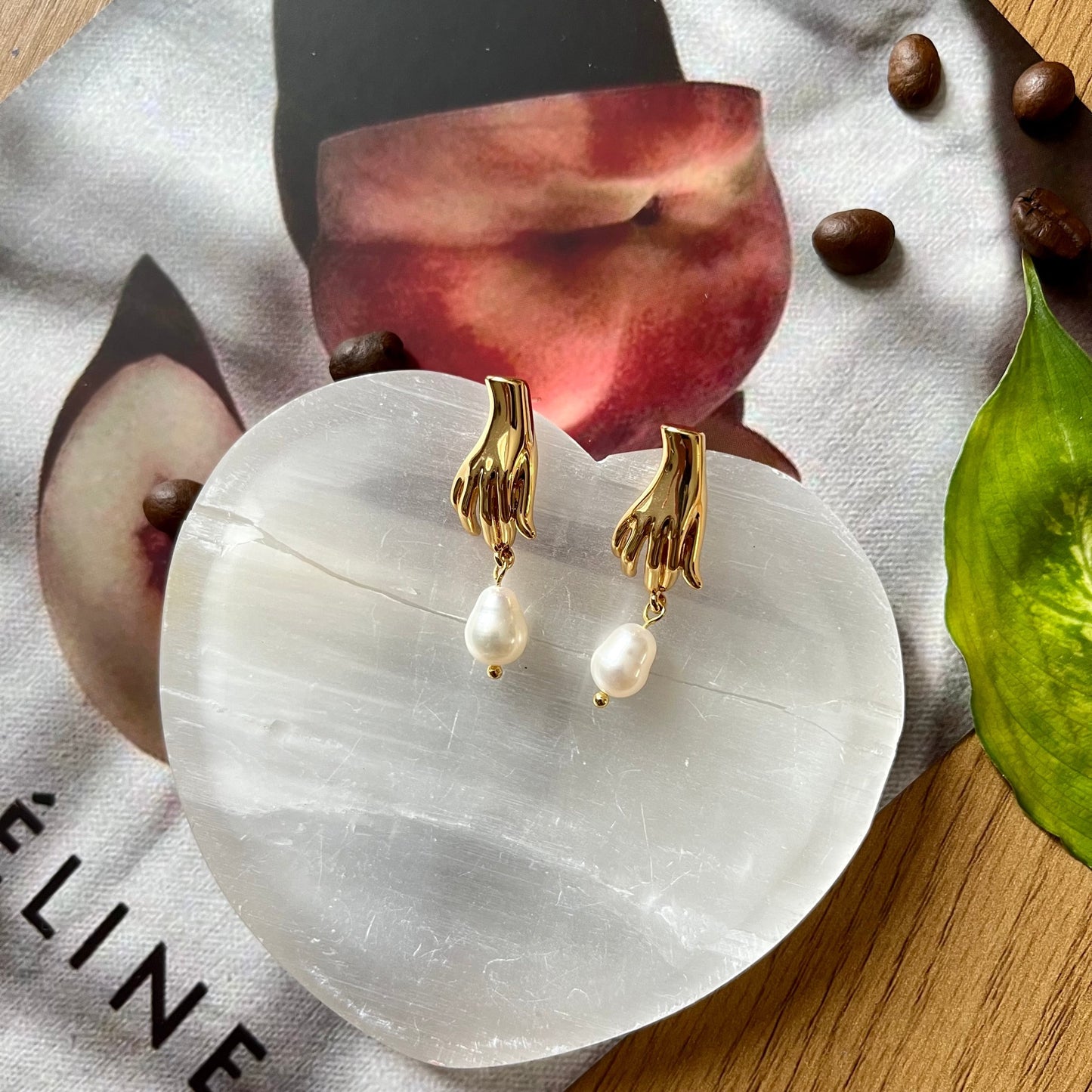 Small Hand Baroque Pearl Stud Earrings