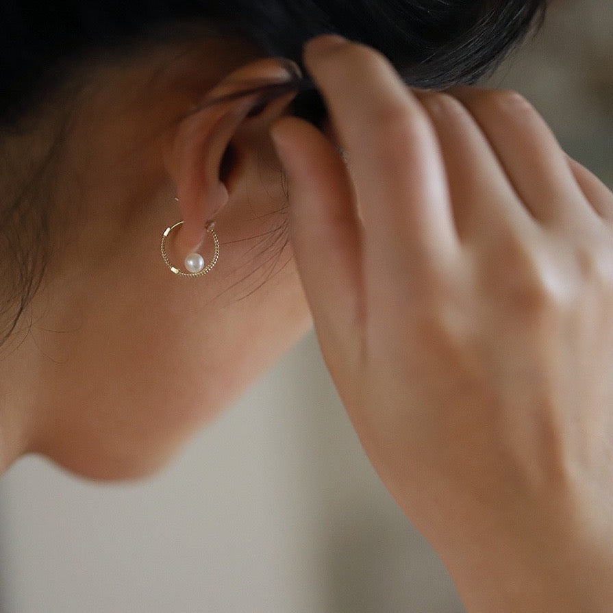 Hoop Pearl Earrings