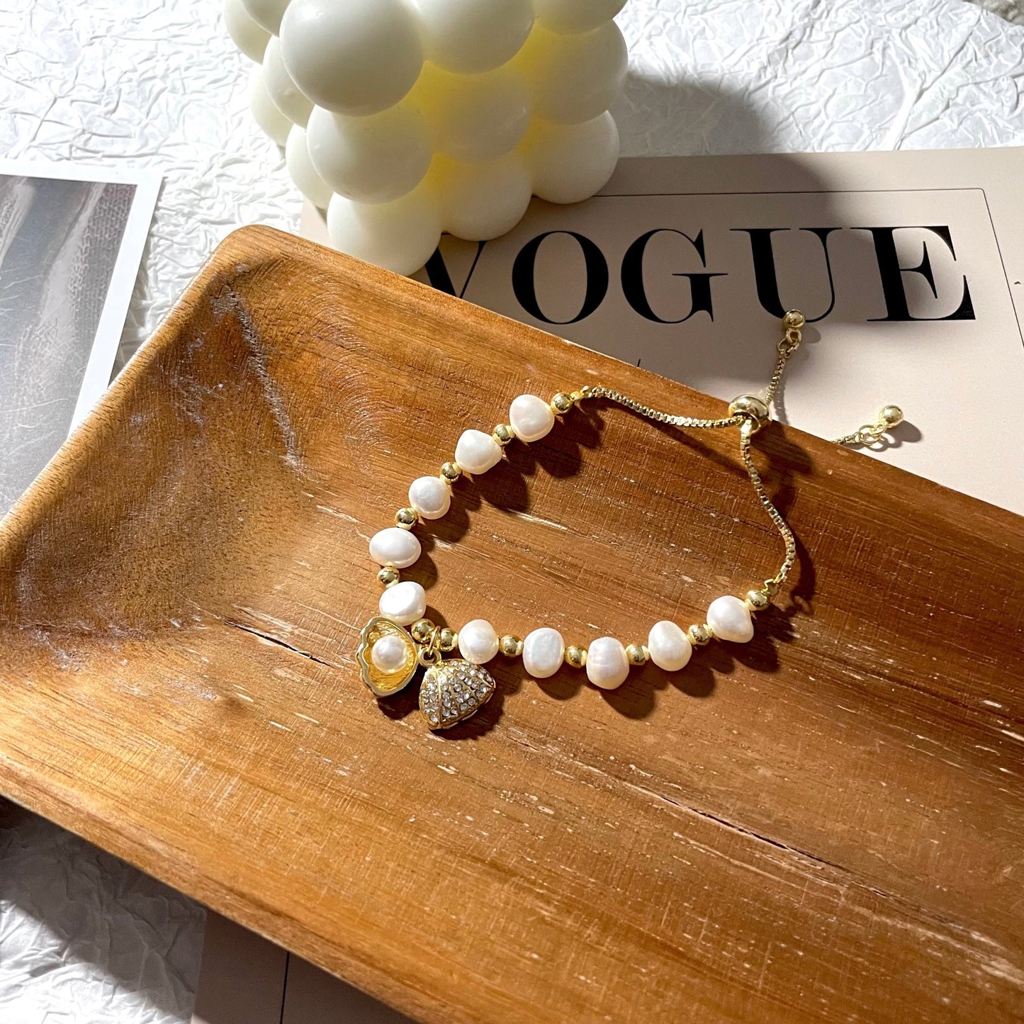 Bracelet Perle avec Coquillage