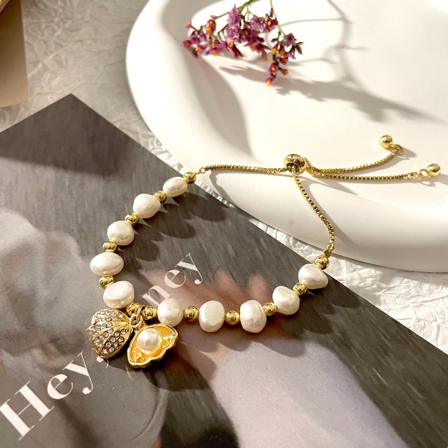 Bracelet Perle avec Coquillage