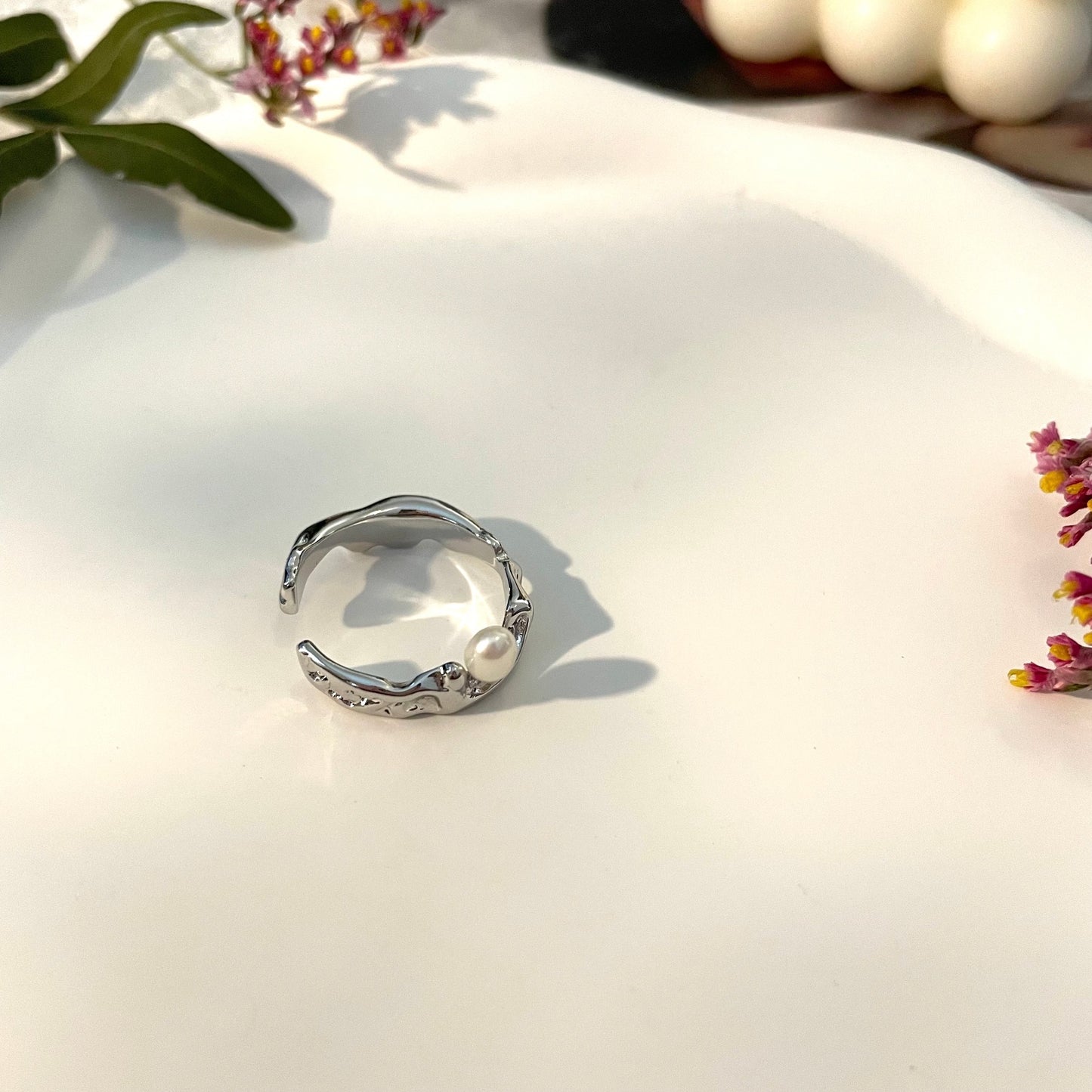 Bague Perle Irrégulière (Doré / Argent)