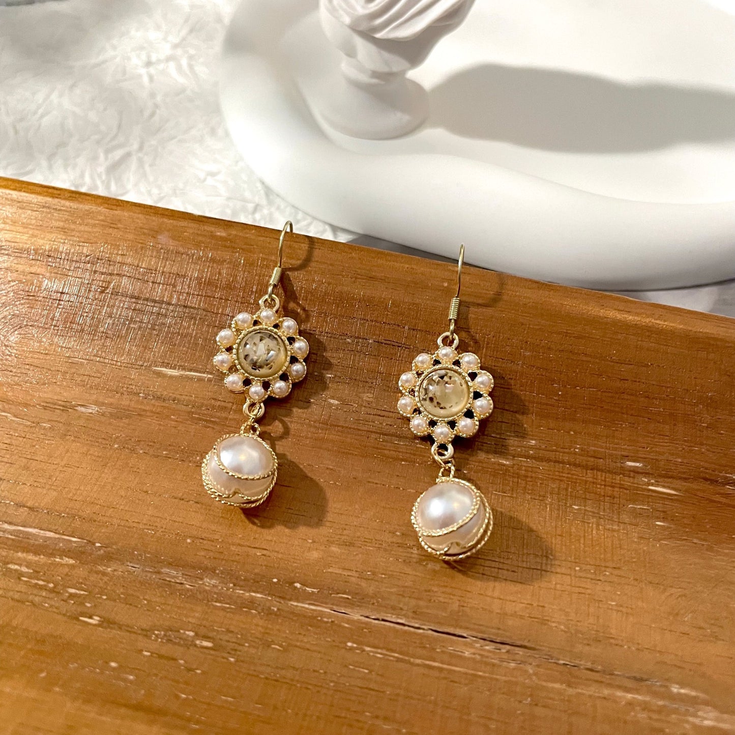 Boucles d'oreilles en perles élégantes vintage