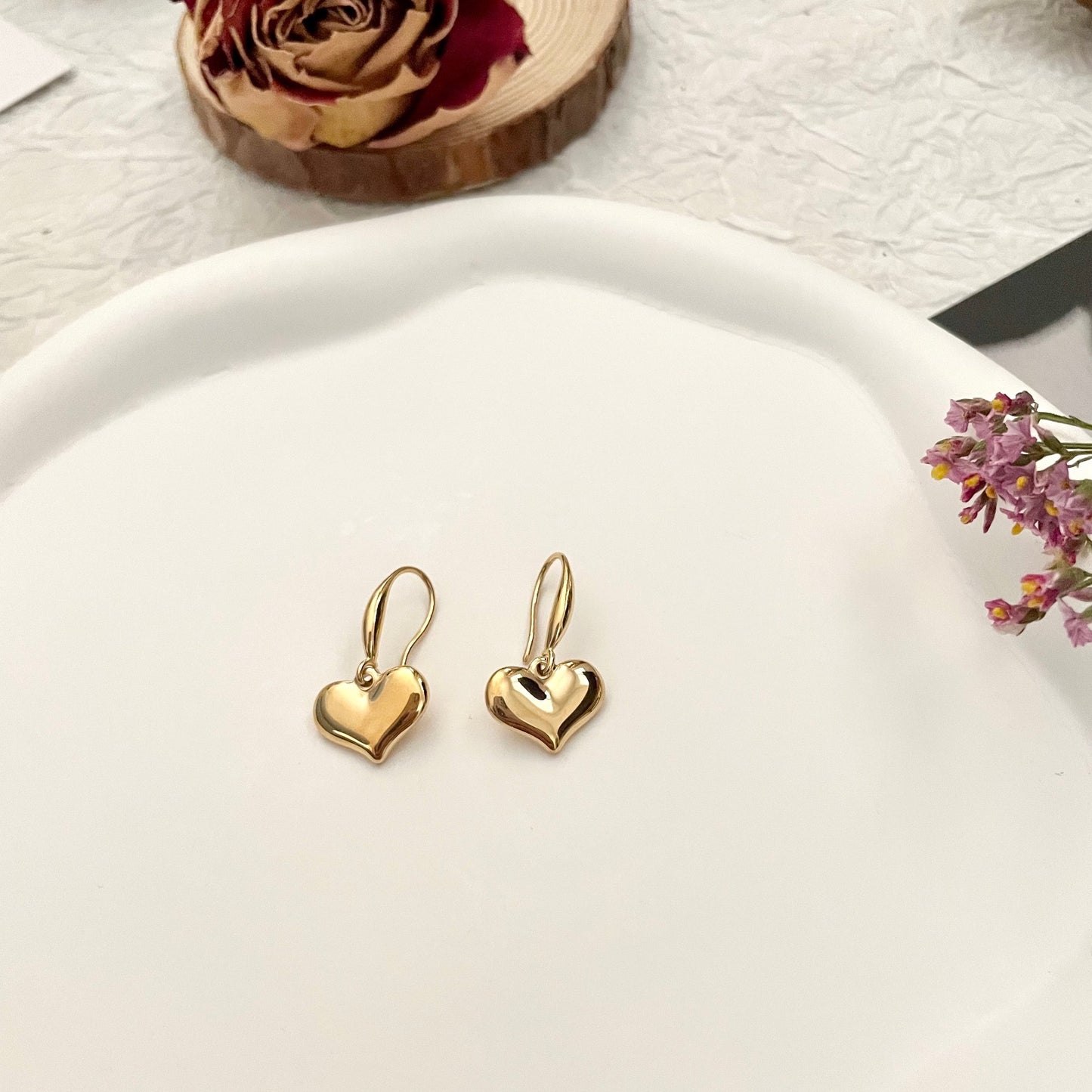 Golden Heart Earrings