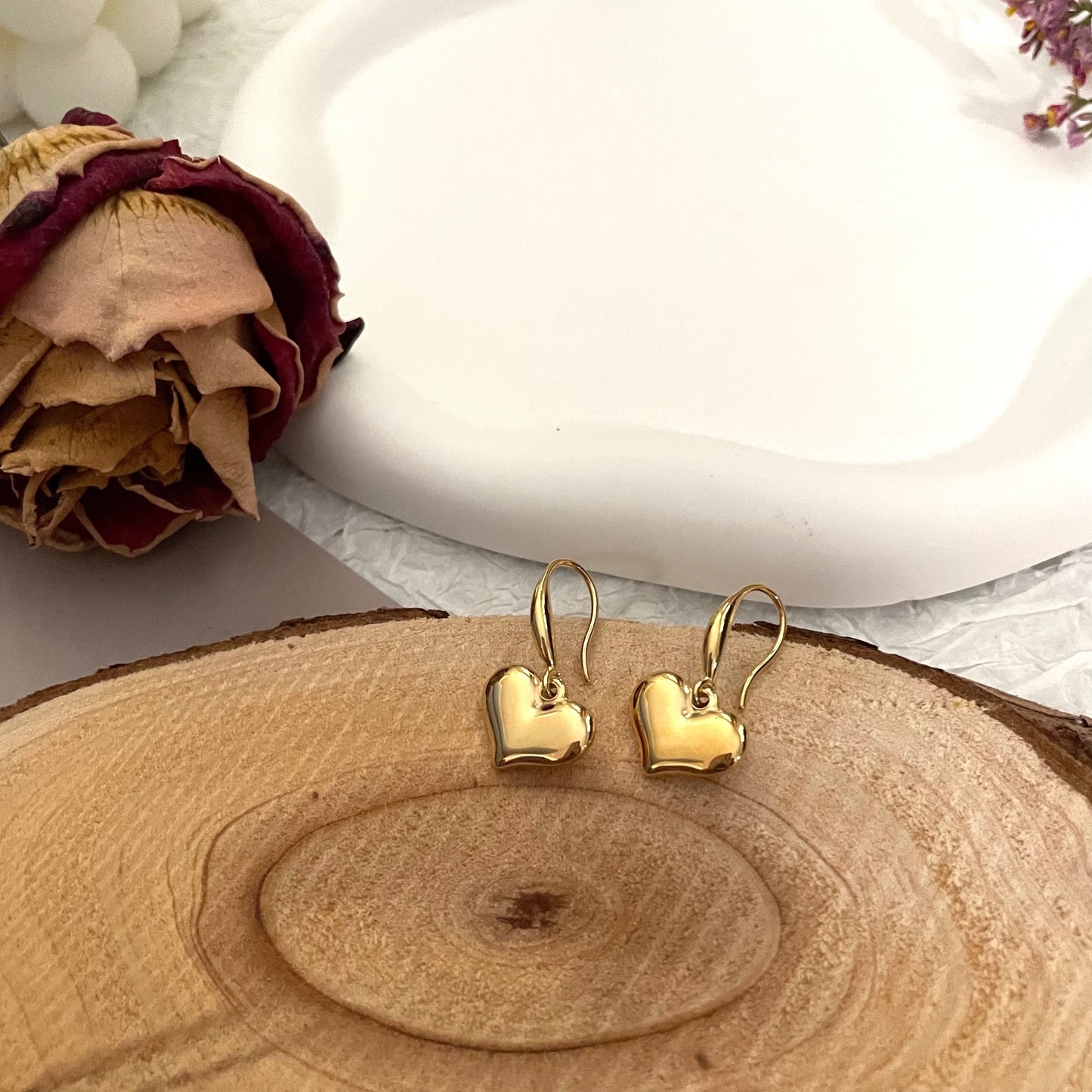 Golden Heart Earrings