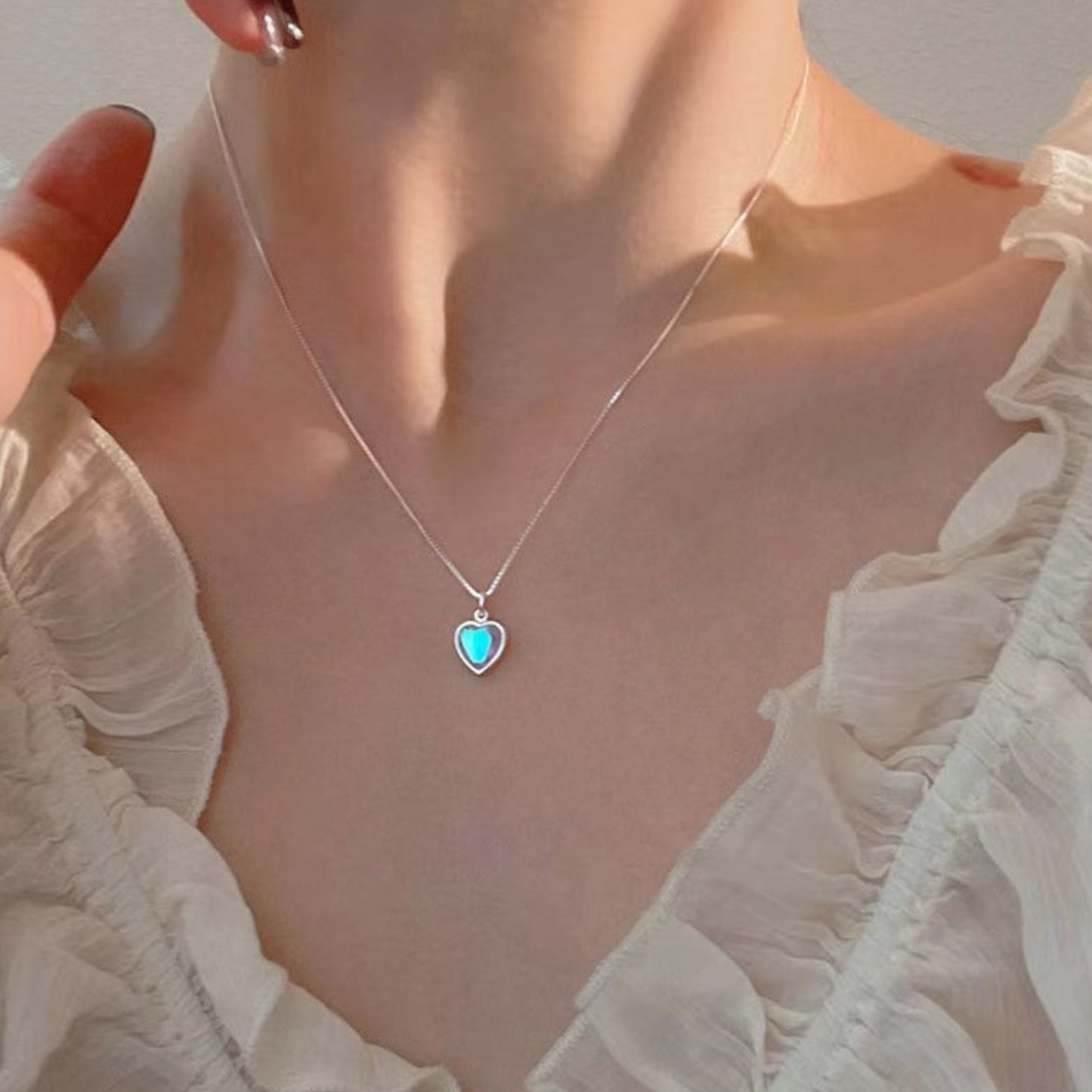 Heart Moonstone Necklace