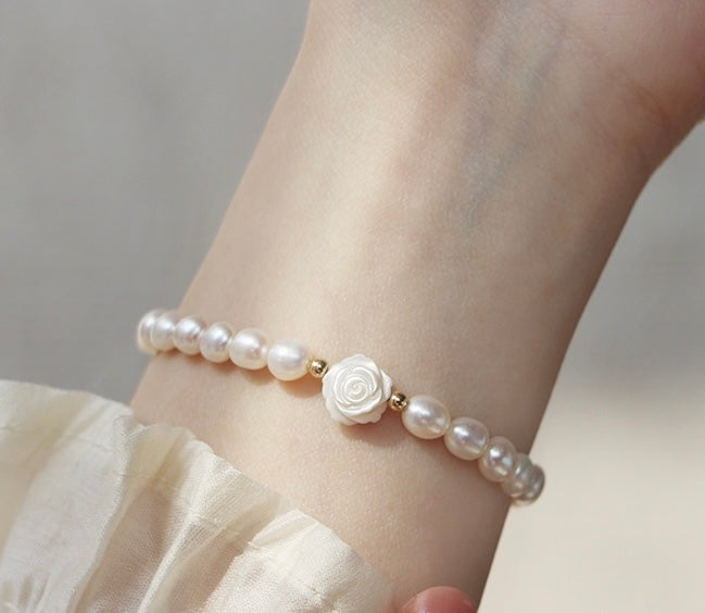 Naturperlenarmband (Klassisch / Rose)