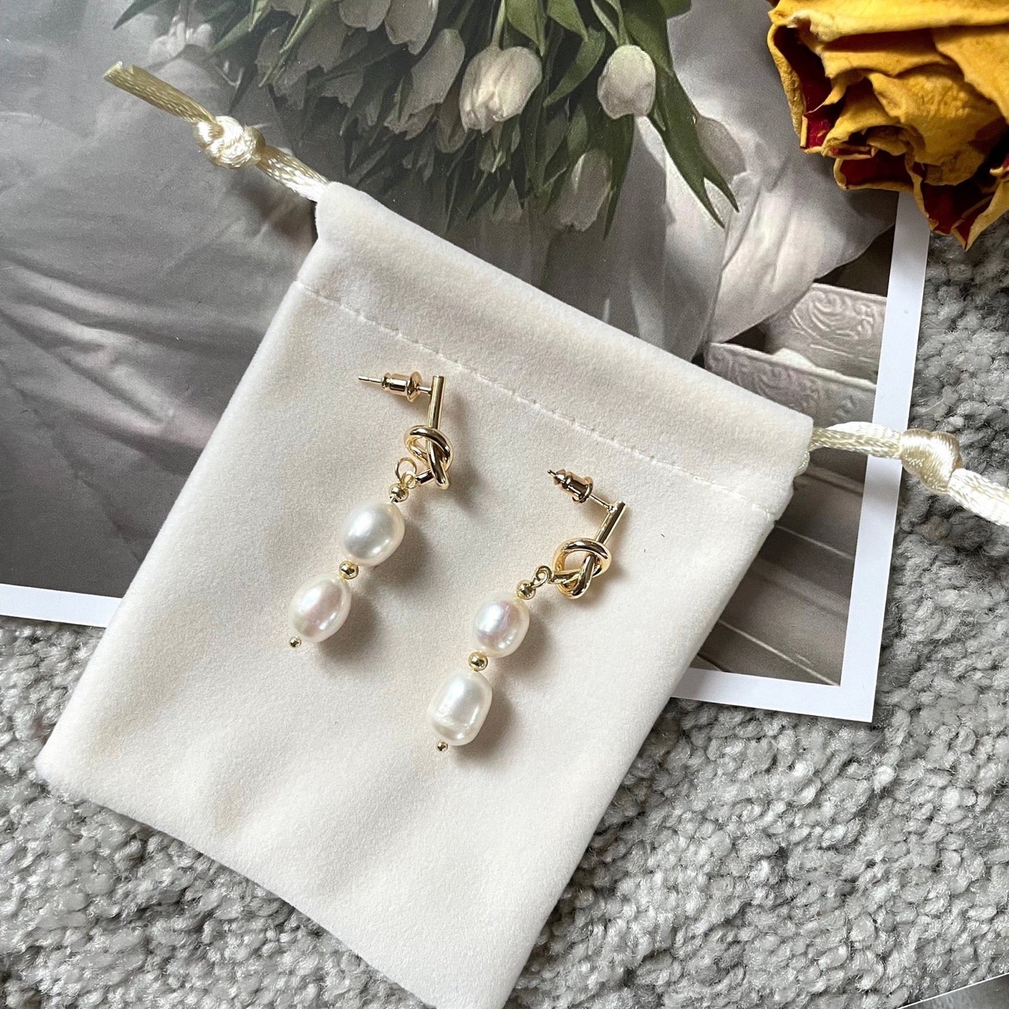 Double Baroque Pearl Earrings