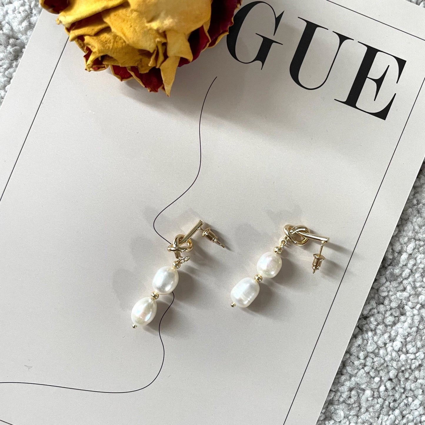 Double Baroque Pearl Earrings