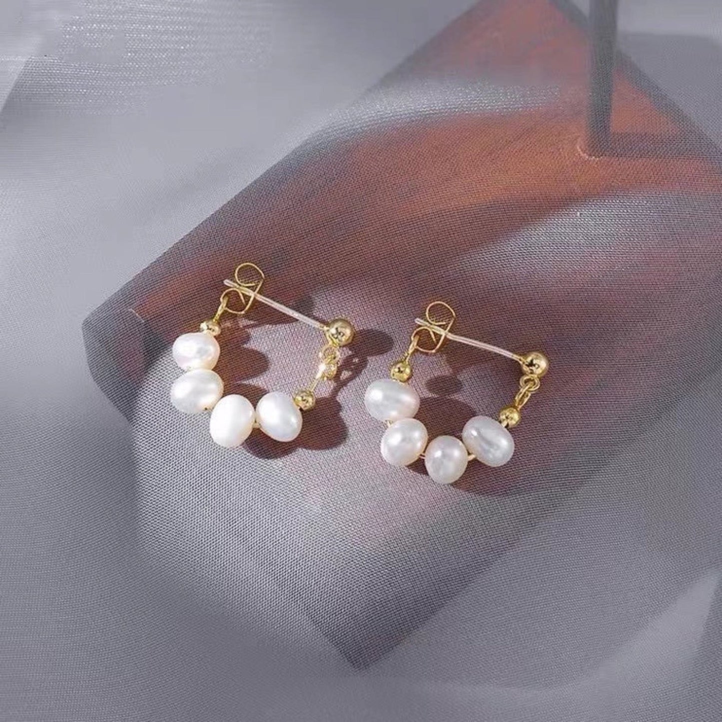 Boucles d'oreilles à tige en perles