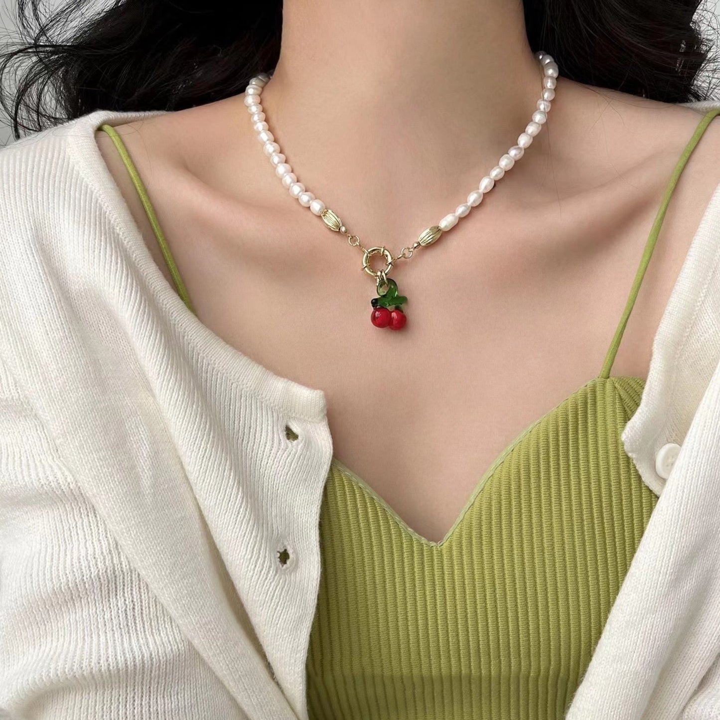 Cherry Pearl Necklace