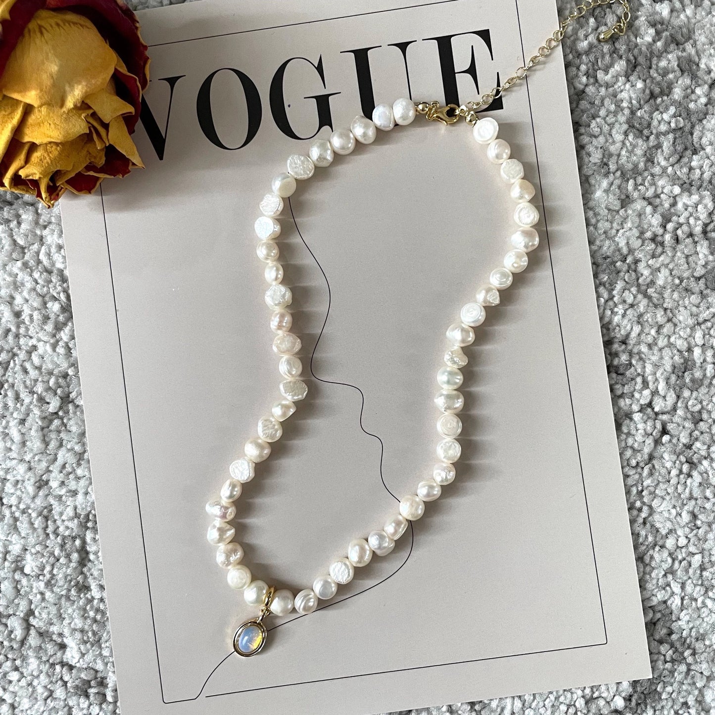 Opal Baroque Pearl Necklace / Choker