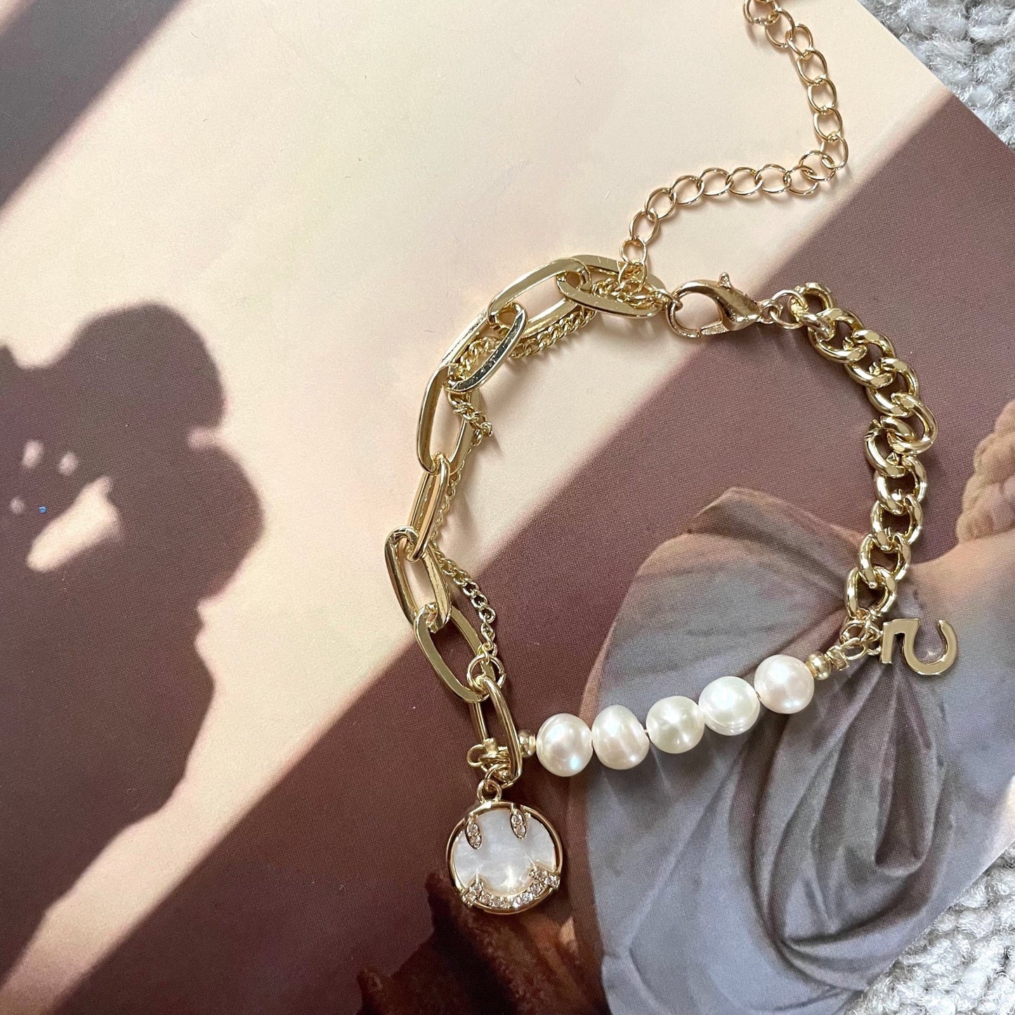 Smile Face Baroque Pearl Bracelet