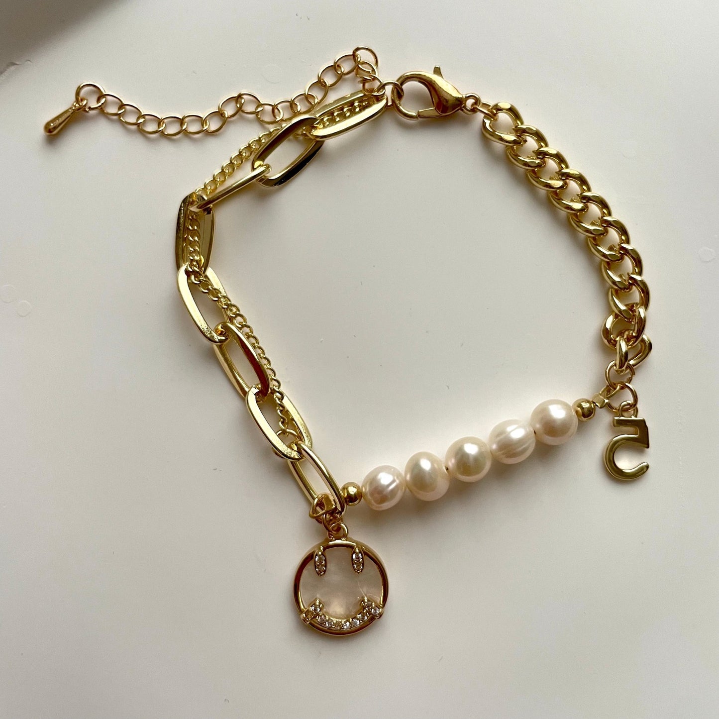 Smile Face Baroque Pearl Bracelet