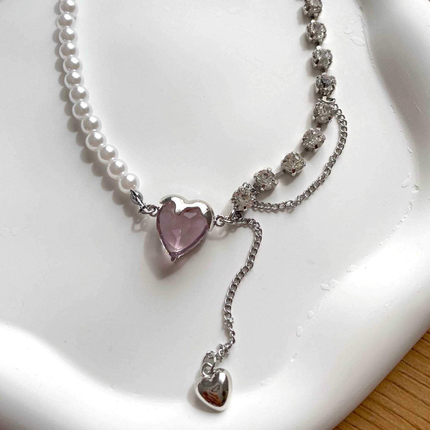 Collier Sweetie (Pendentif Coeur Rose)