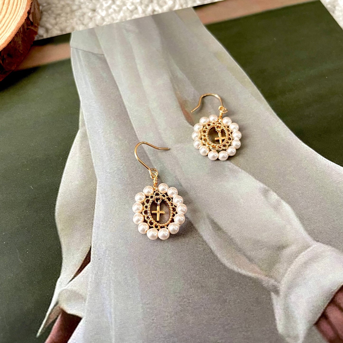 14K Vintage Lace Earrings