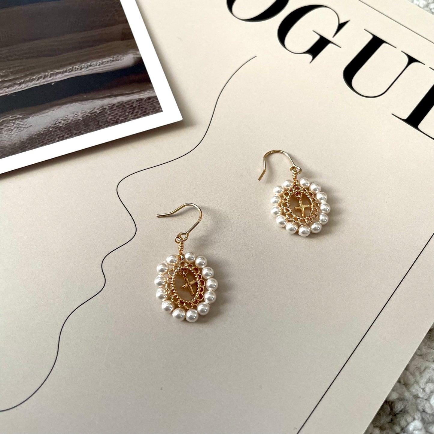 14K Vintage Lace Earrings