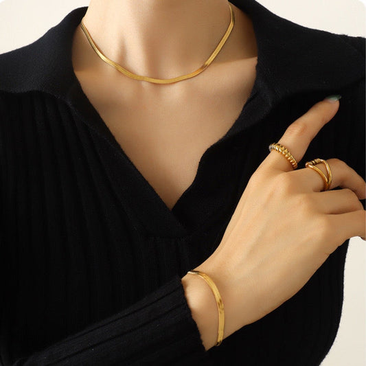 Goldene Schlangenkette - Armband