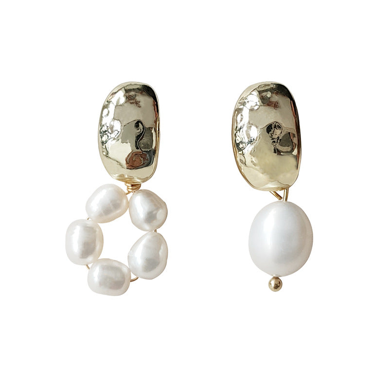 Handmade Asymmetric Pearl Earrings