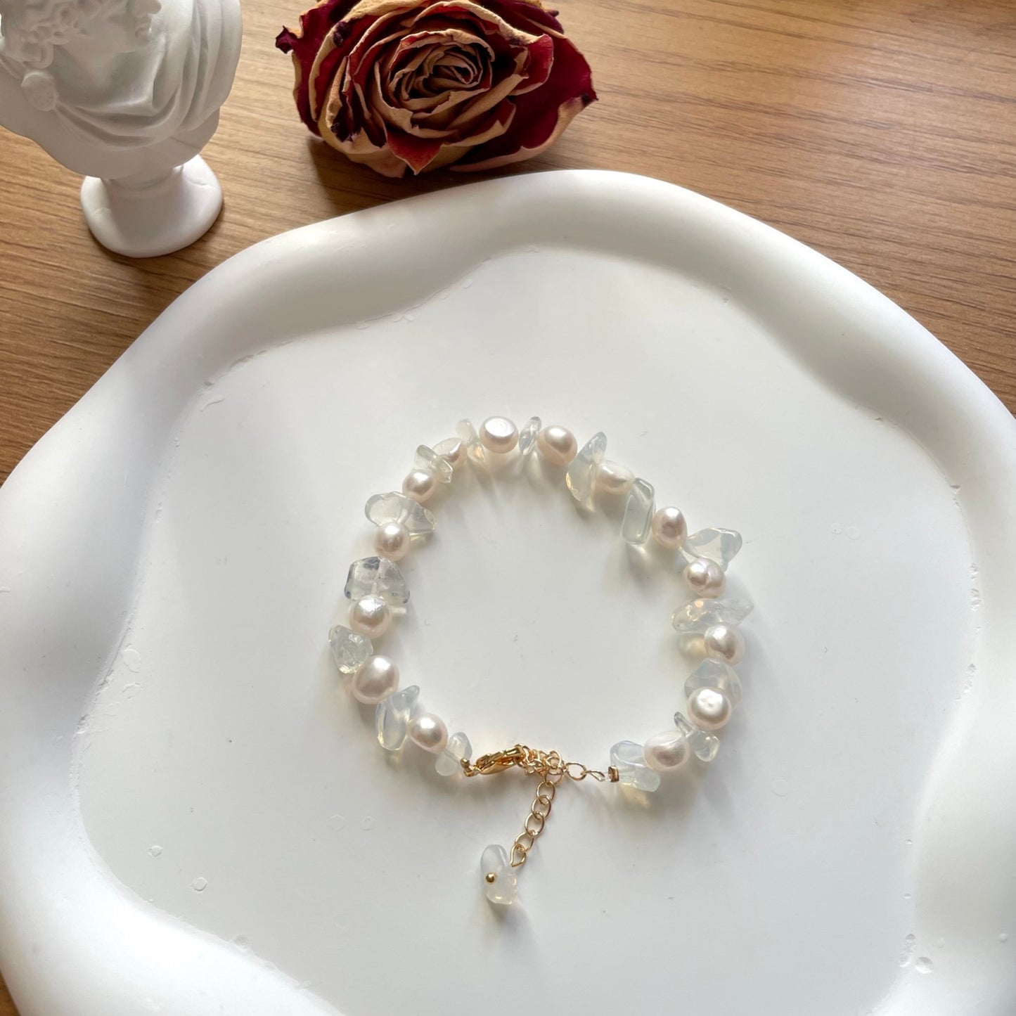 Moonstone & Pearl Bracelet